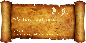 Méhesi Julianna névjegykártya